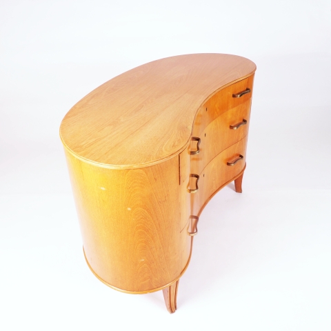 Axel Larsson kidney shaped chest of drawers made by Bodafors, Sweden