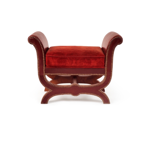 Stool with decorative nail heads by Otto Schulz for Boet, Gothenburg, Sweden