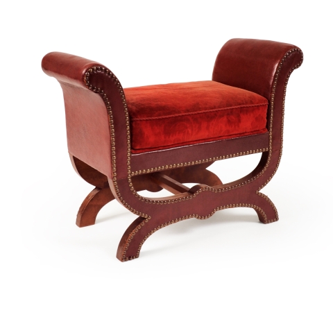 Stool with decorative nail heads by Otto Schulz for Boet, Gothenburg, Sweden