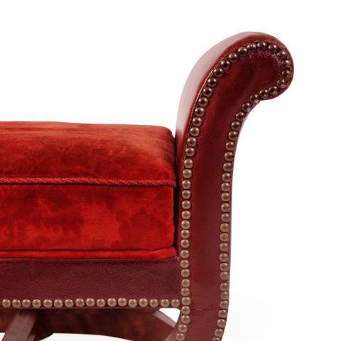 Stool with decorative nail heads by Otto Schulz for Boet, Gothenburg, Sweden