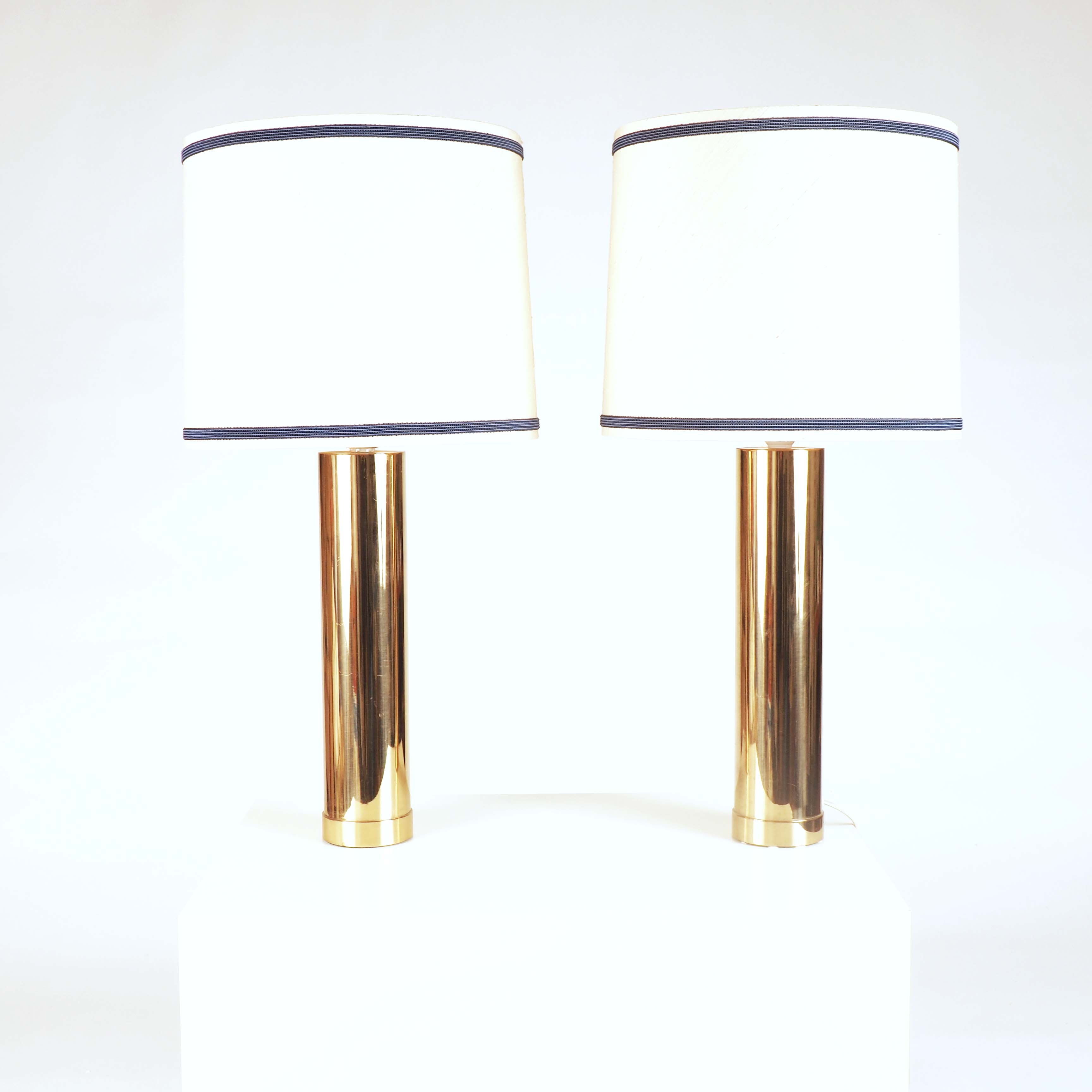 Pair of Table Lamps B-10 in brass by Bergboms, Sweden