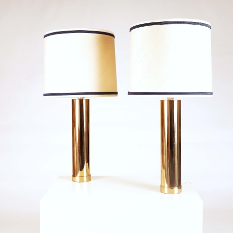 Pair of Table Lamps B-10 in Brass by Bergboms, Sweden