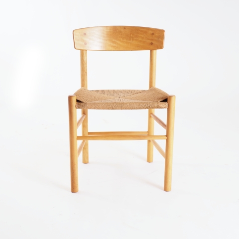 J39 chairs in beech and paper cord by Børge Mogensen