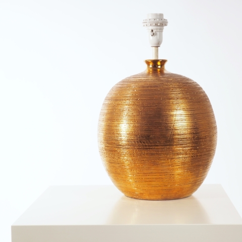Golden lamp base by Bitossi