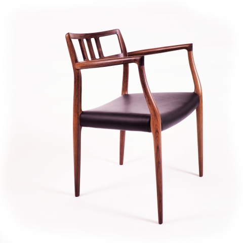 Model 64, Niels O. Møller Armchairs in Rosewood, Produced by J.L. Møller